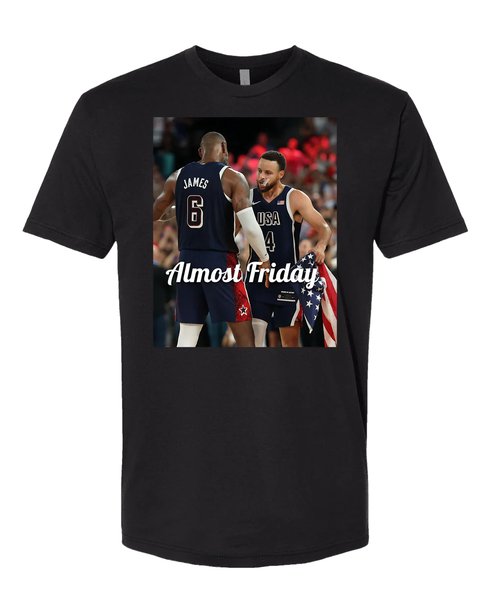 Almost Friday Basketball Gold Tee - Image 2